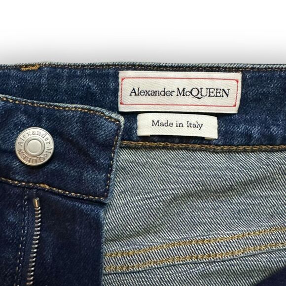 NWT Alexander McQueen Women's Denim Jeans Bootcut Split Hem Size 32 / 12-14 - Picture 2 of 16